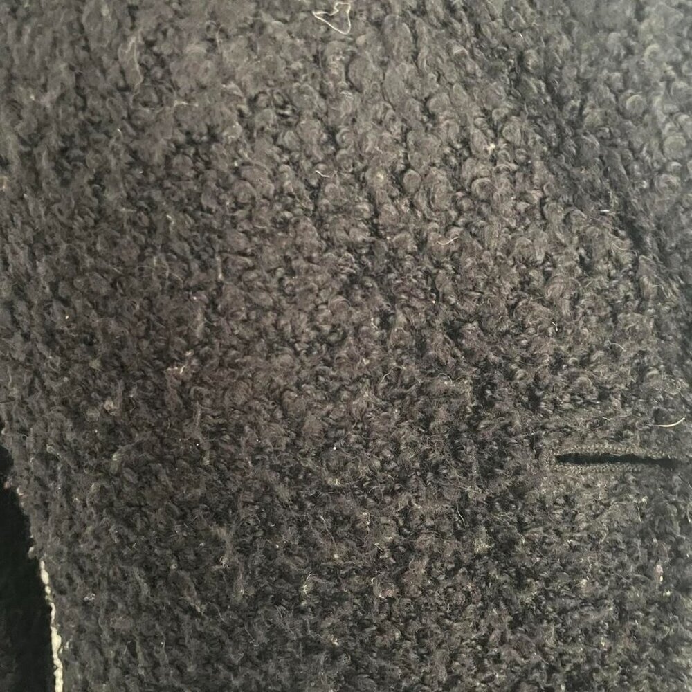 Blanc Noir Black Boucle Wool Blend Coat | Womens Size Small - Picture 5 of 8
